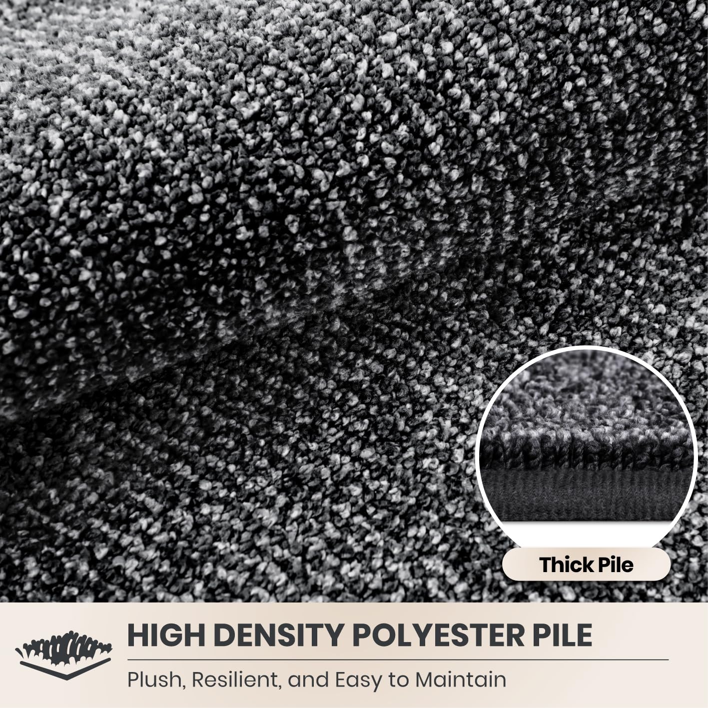 Close-up of polyester fibers on PURRUGS Dirt Trapping Door Mat