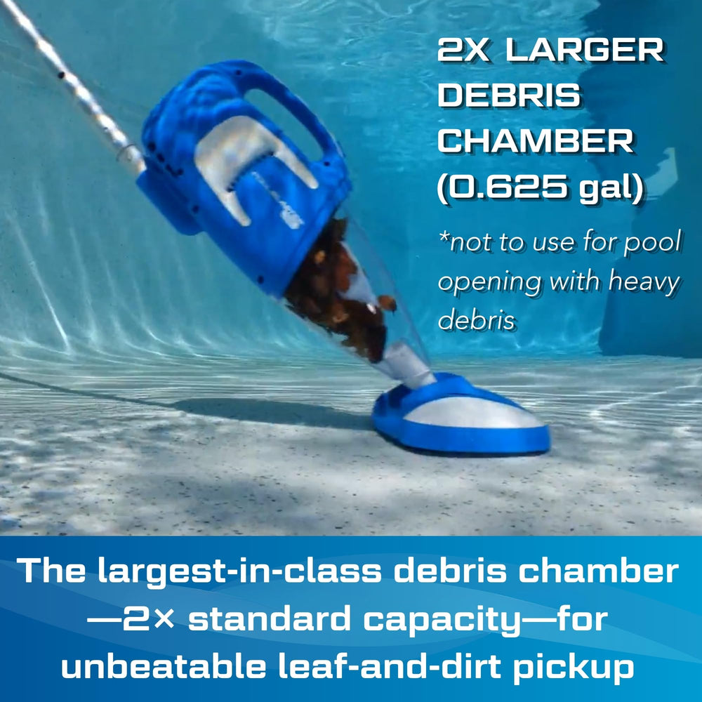 Close-up of POOL BLASTER 200E ergonomic handle
