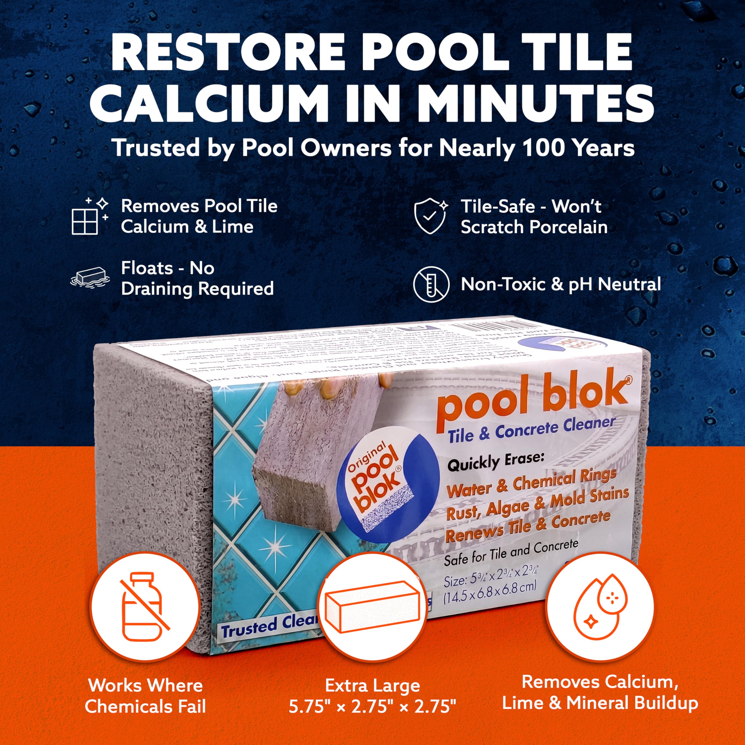 Close-up of Pool Blok Pumice Stone