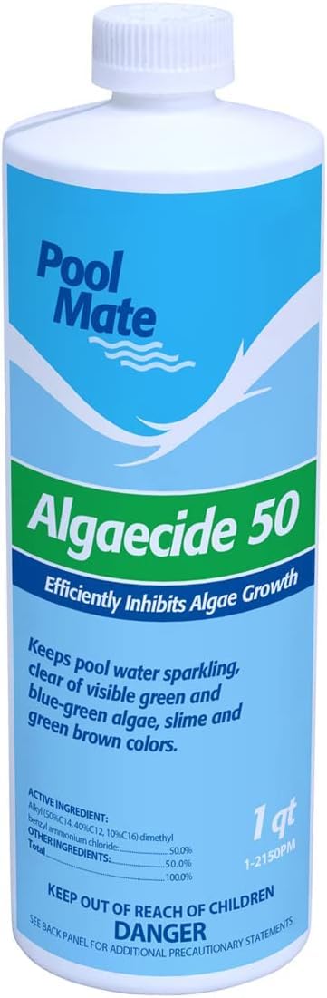Close-up of Pool Mate 2-Pack Premium Pool Algaecide liquid