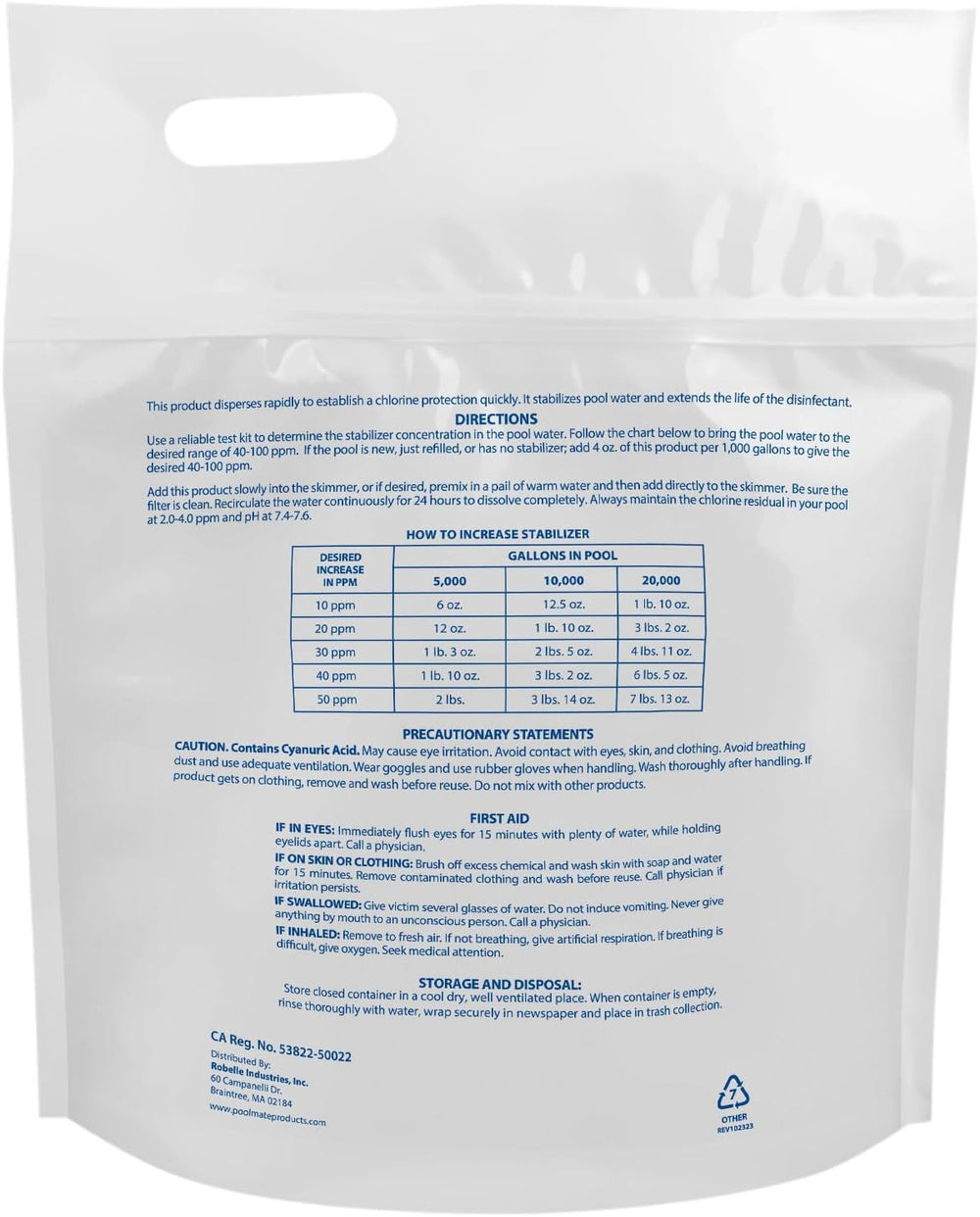 Close-up of Pool Mate 7-Pounds Premium Pool Stabilizer granules