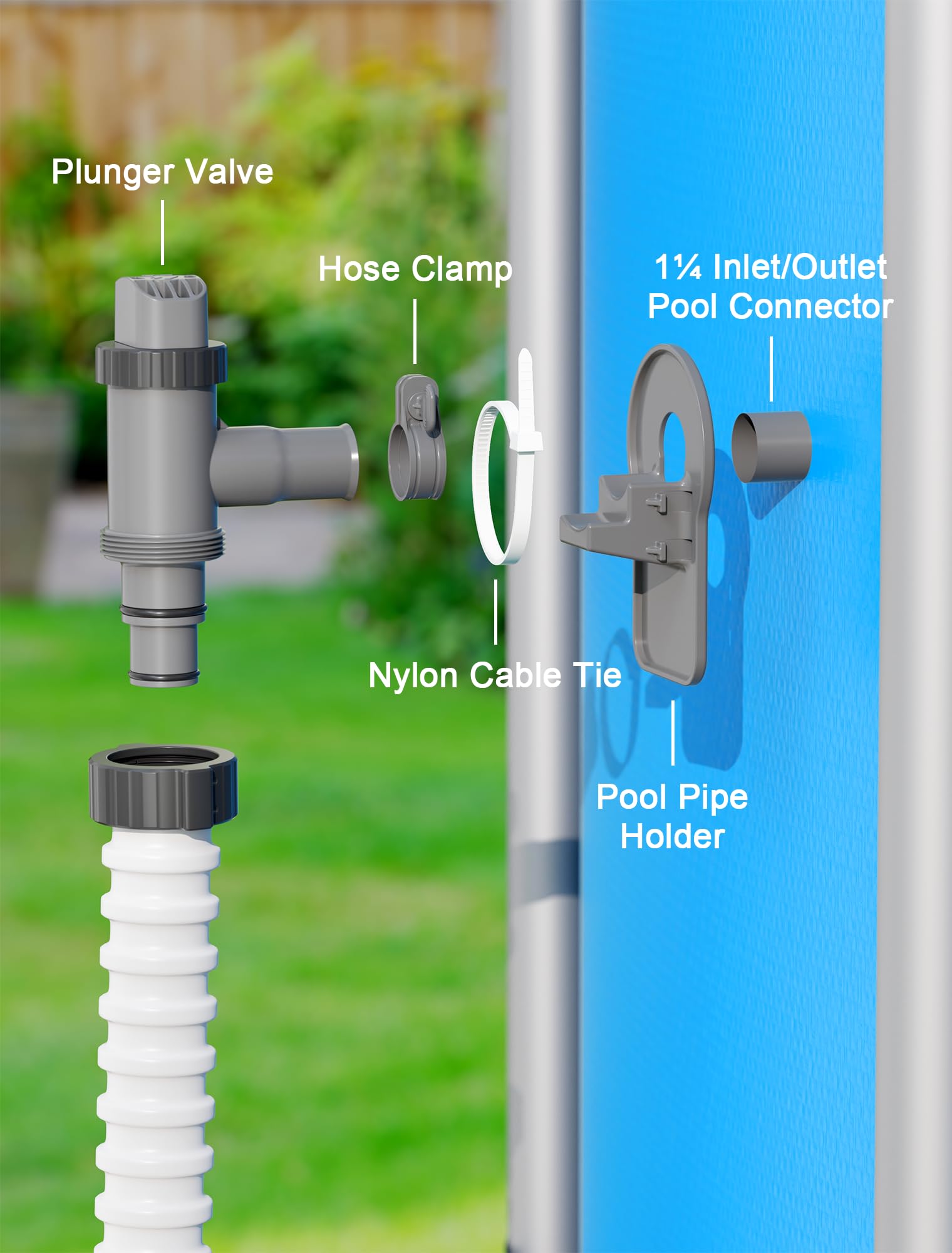 Close-up of POOLHOUR Plunger Valve construction details