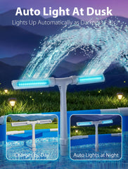 Close-up of POOLHOUR Solar Pool Fountain LED light details