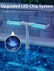 Close-up of POOLHOUR Solar Pool Fountain's dual-head sprayer