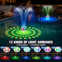 Close-up of PoolPop Floating Fountain's hexagonal design
