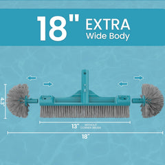 Close-up of POOLWHALE pool brush showing round edges for cleaning
