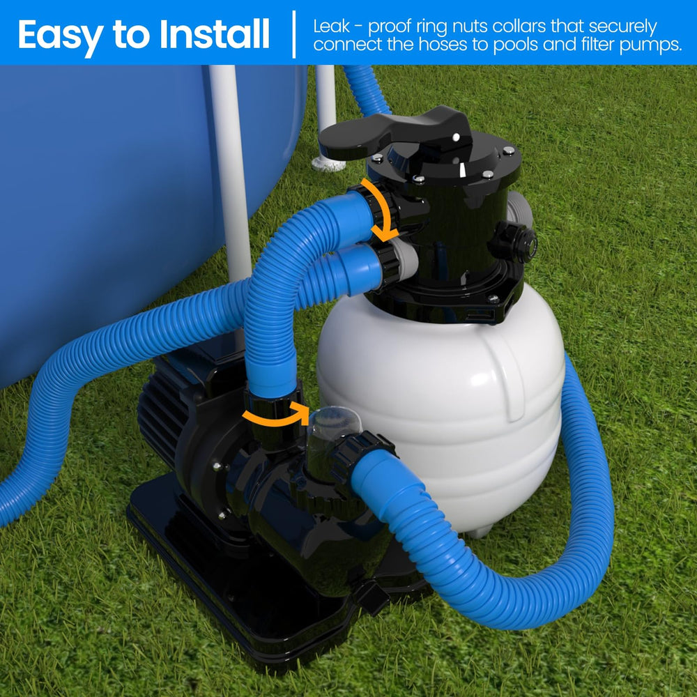 Close-up of POOLWHALE pool pump hose fitting