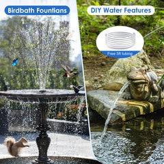 Close-up of POPOSOAP Solar Fountain Pump in action