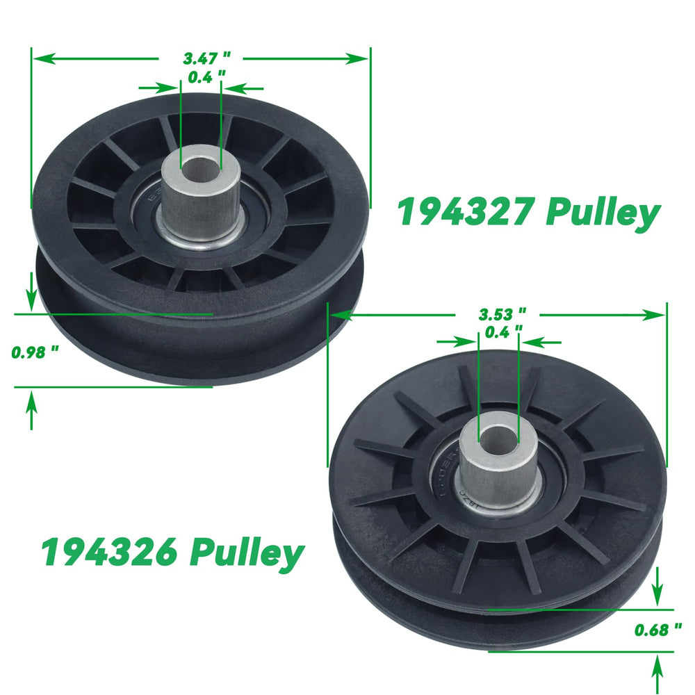 Close-up of POSEAGLE 532194327 Idler Pulley dimensions