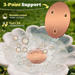 Close-up of POUMEE Copper Disk patina in water