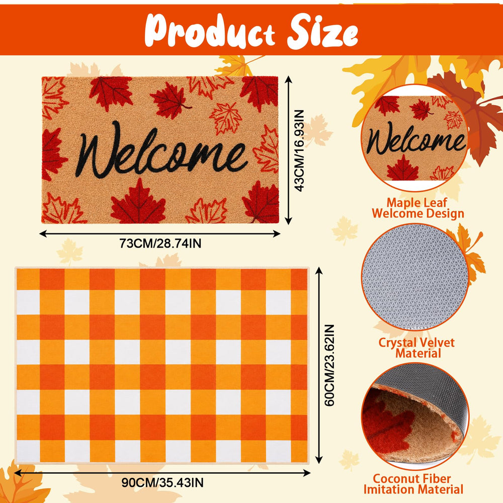Close-up of Prewplam Fall doormat's non-slip rubber backing