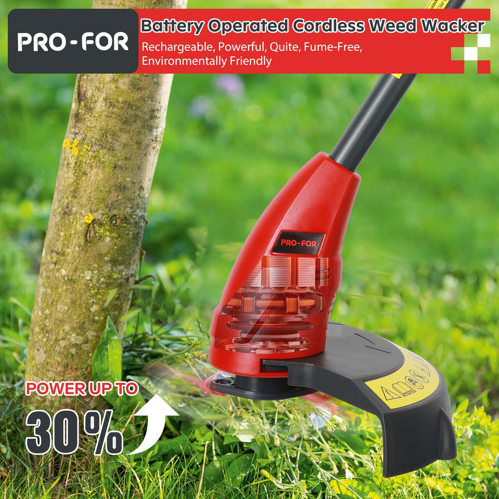 Close-up of PRO-FOR trimmer cutting width and blade
