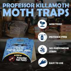 Close-up of Professor Killamoth Pantry Moth Trap with pheromone glue