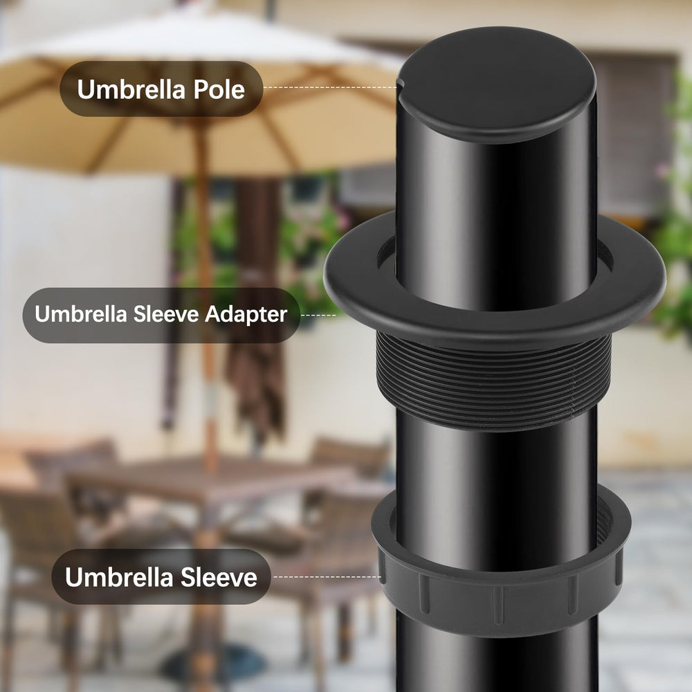 Close-up of Prudiut umbrella hole plug with threaded design