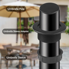 Close-up of Prudiut umbrella hole plug with threaded design