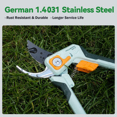 Close-up of PrunePro pruning shear blade and Teflon coating