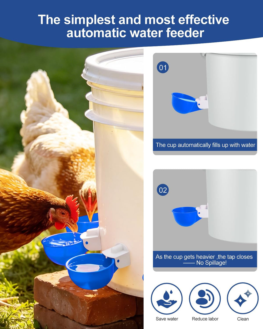 Close-up of psarnuk Chicken Waterer Cup with rubber seal