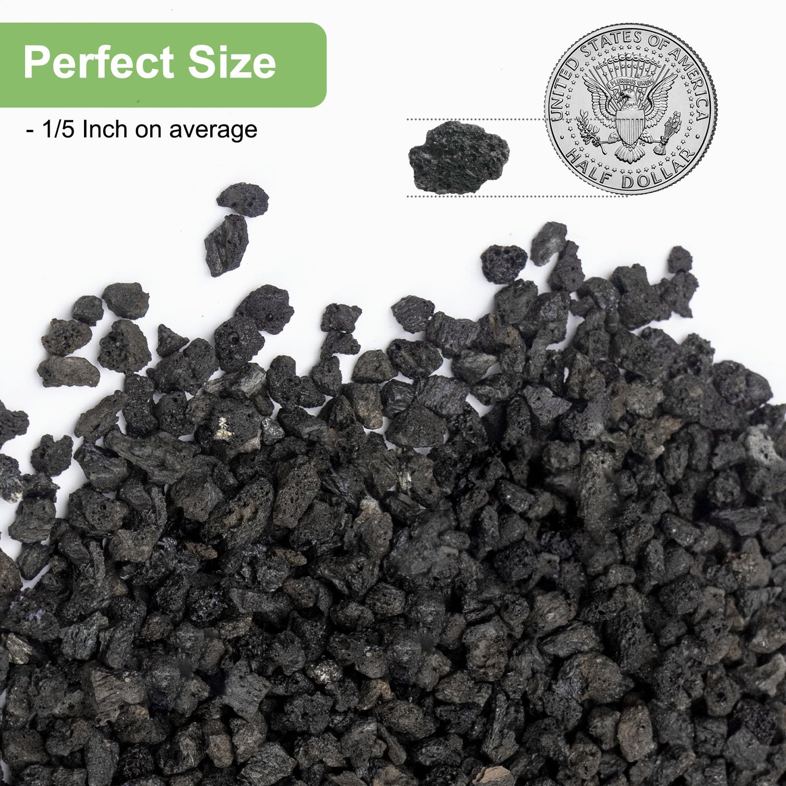 Close-up of Pulovin black lava rocks showing texture