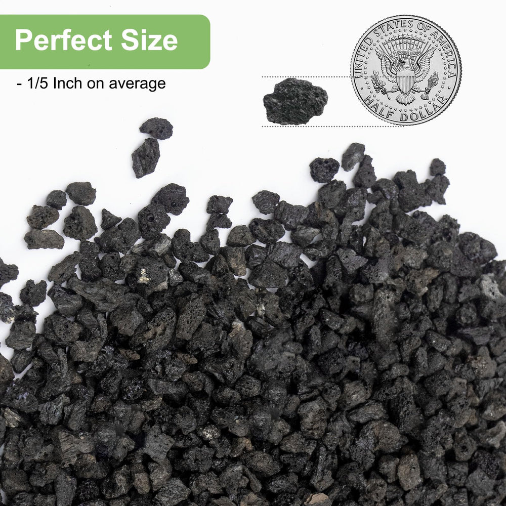 Close-up of Pulovin black lava rocks showing texture