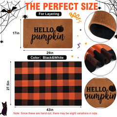 Close-up of pumpkin coir mat with texture