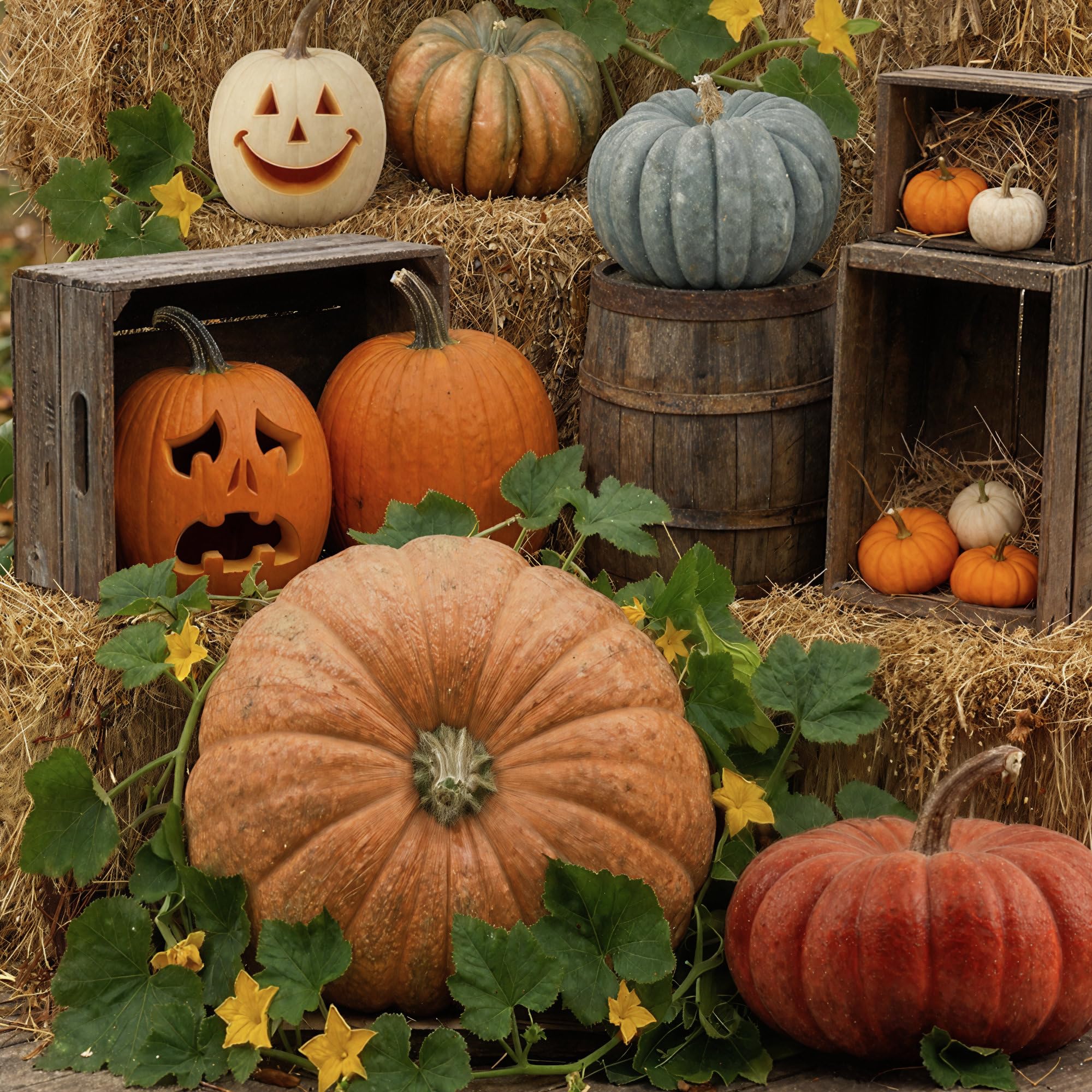 Close-up of pumpkin seed varieties in the Spooky Mix