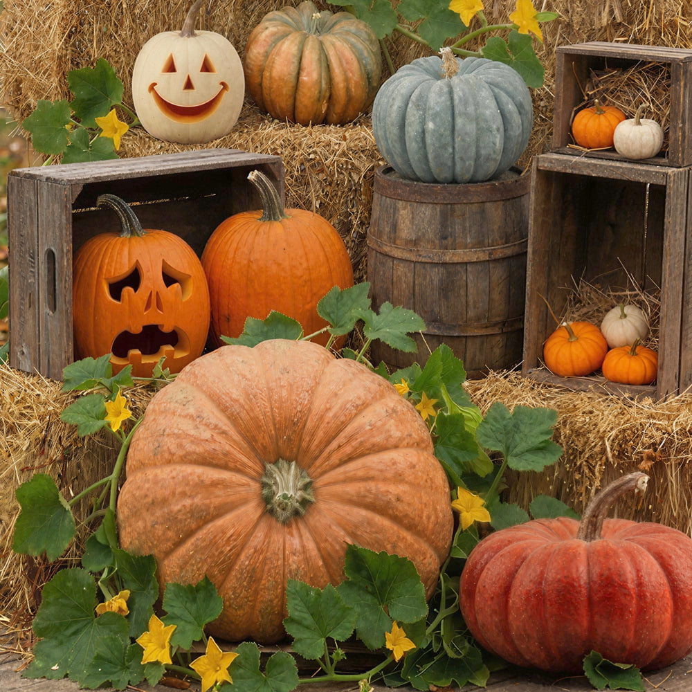 Close-up of pumpkin seed varieties in the Spooky Mix