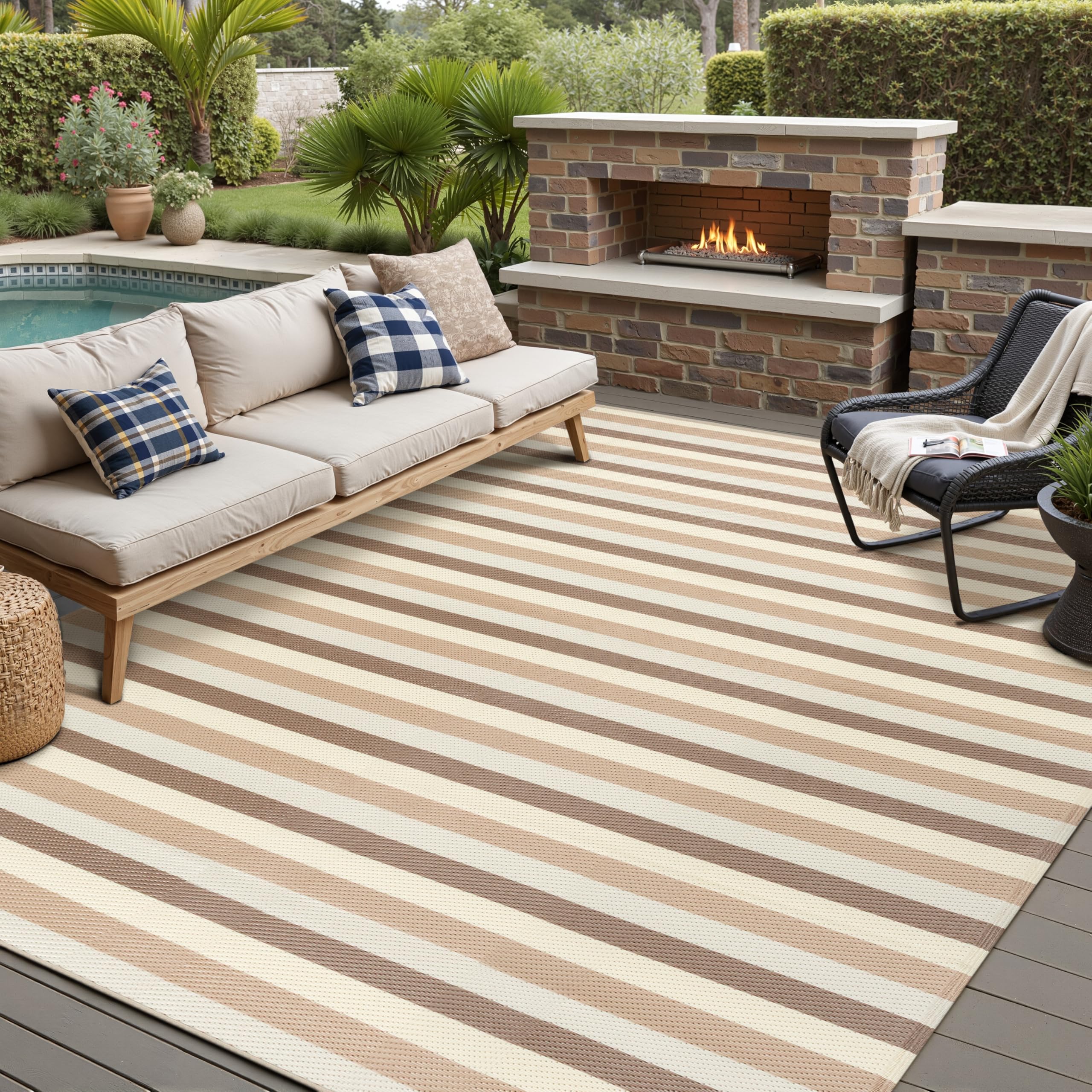 Close-up of PureCozy outdoor rug texture