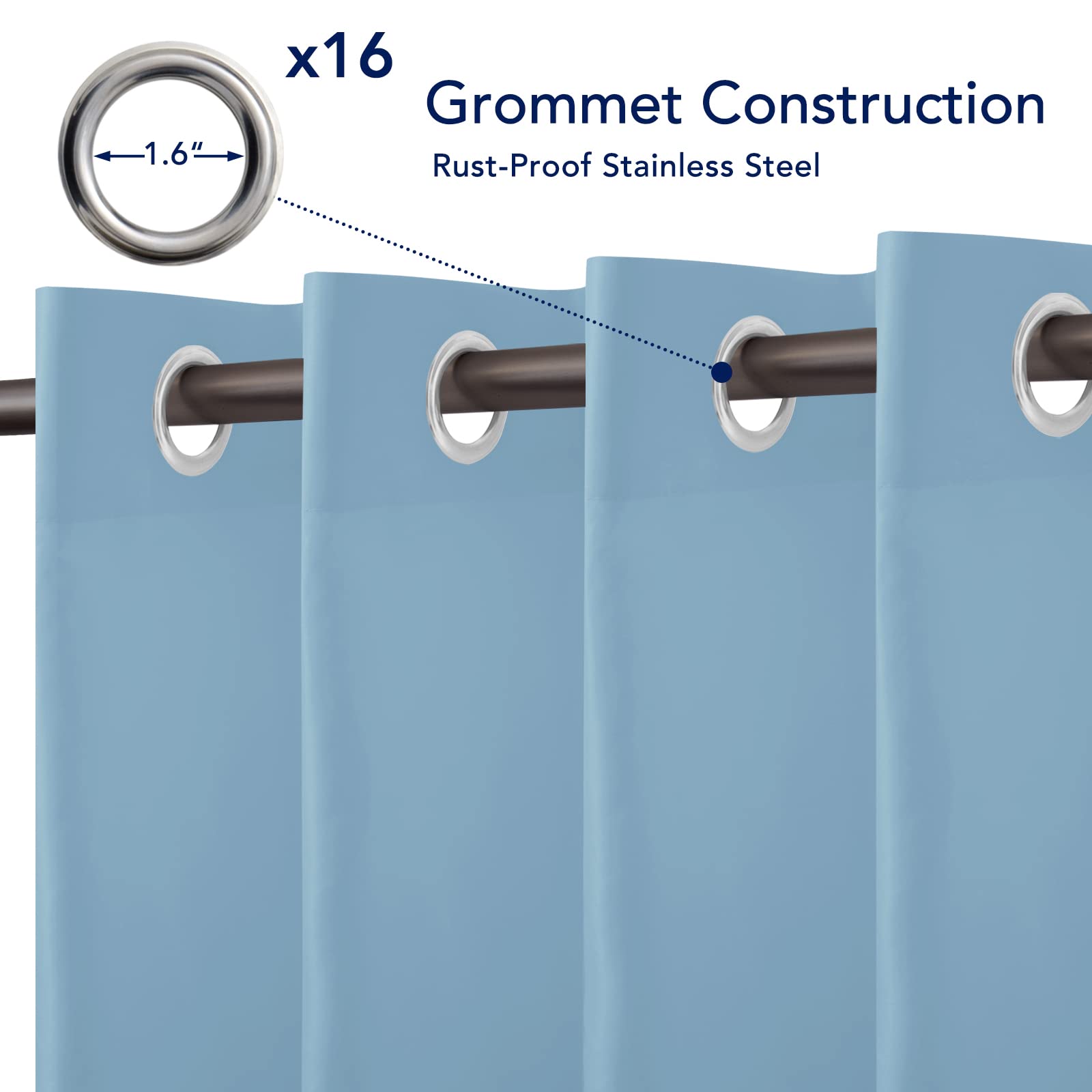 Close-up of PureFit Outdoor Curtain grommet detail