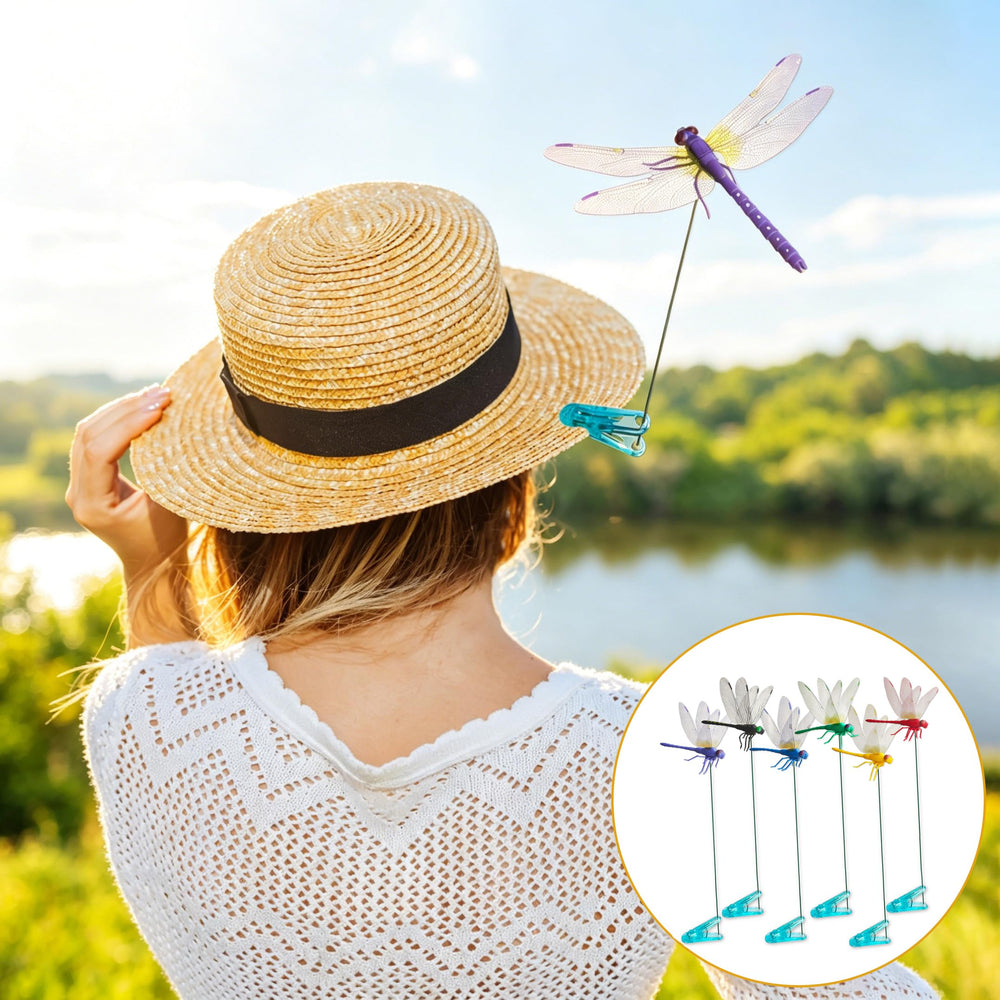Close-up of purple dragonfly clip with detailed wings