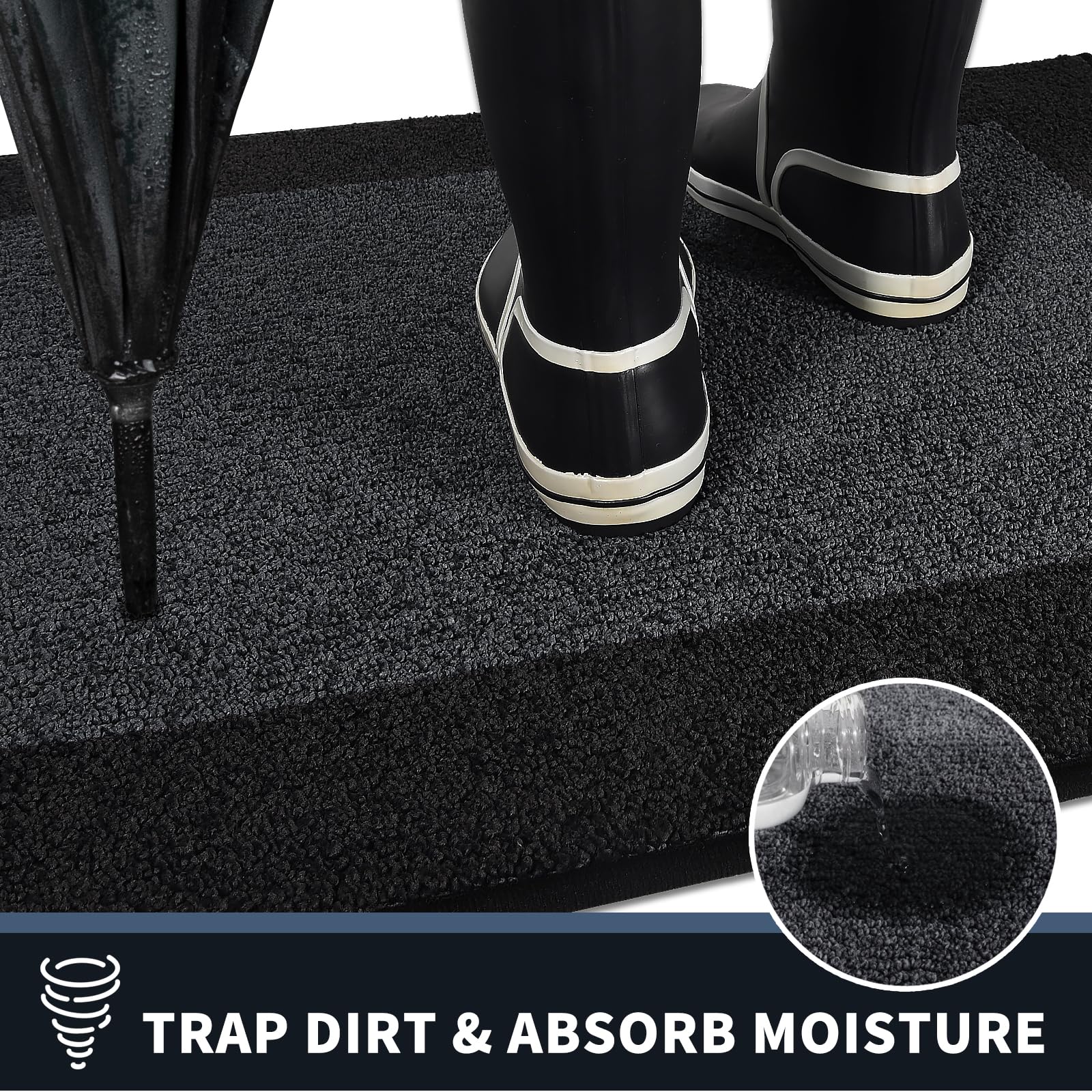 Close-up of PURRUGS Dirt Trapping Indoor Door Mat showing texture