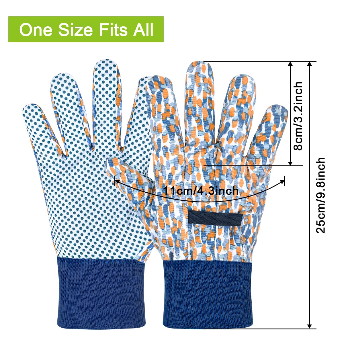 Close-up of PVC soft point design on Ainiv Floral Gardening Gloves