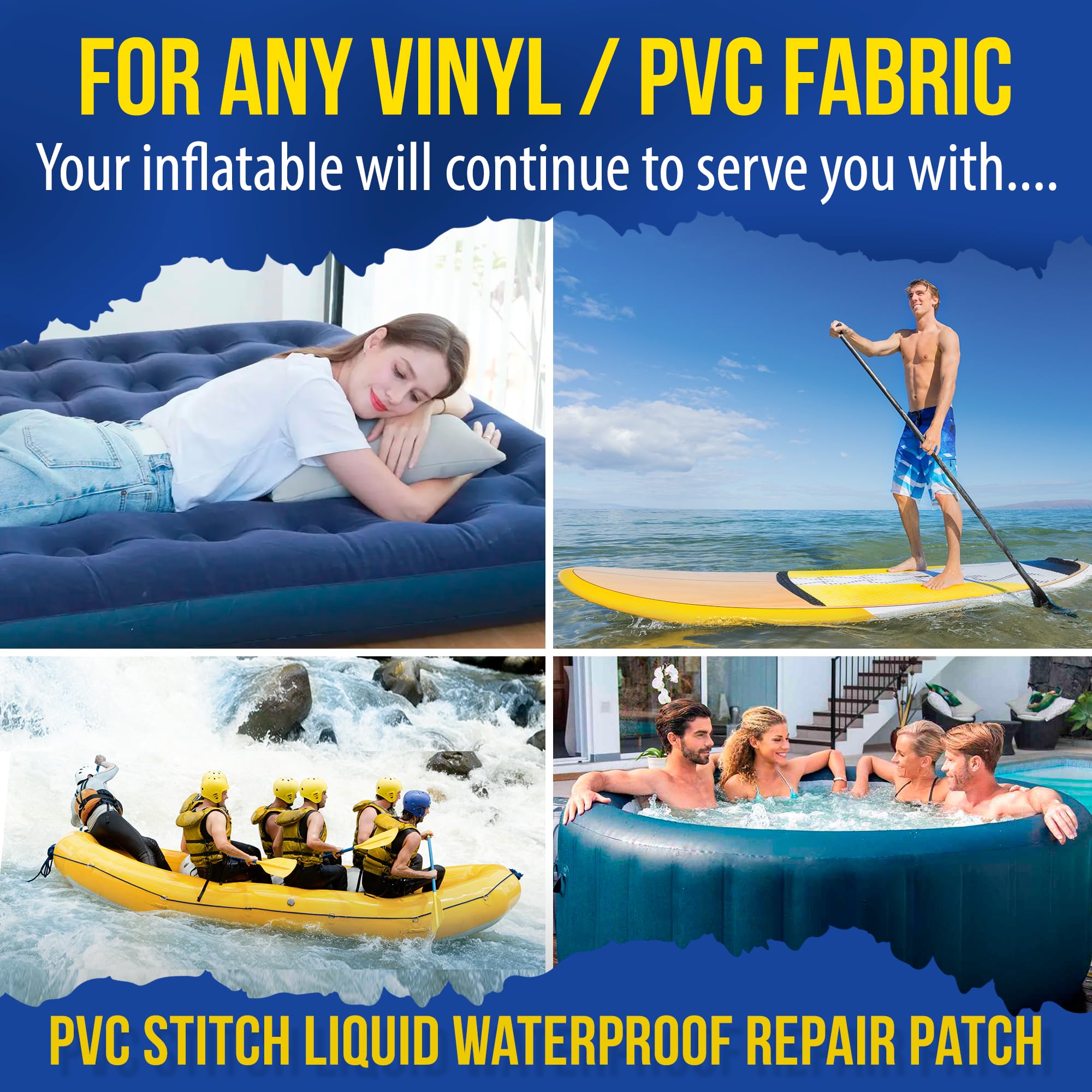 Close-up of PVC Stitch Liquid Patch Kit tube