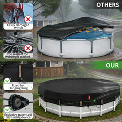 Close-up of QH.HOME 8 ft Round Pool Cover drawstring