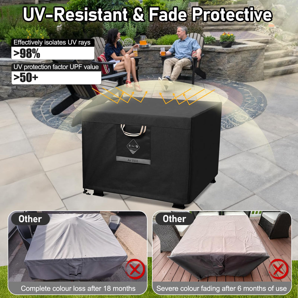 Close-up of QH.HOME fire pit cover handle