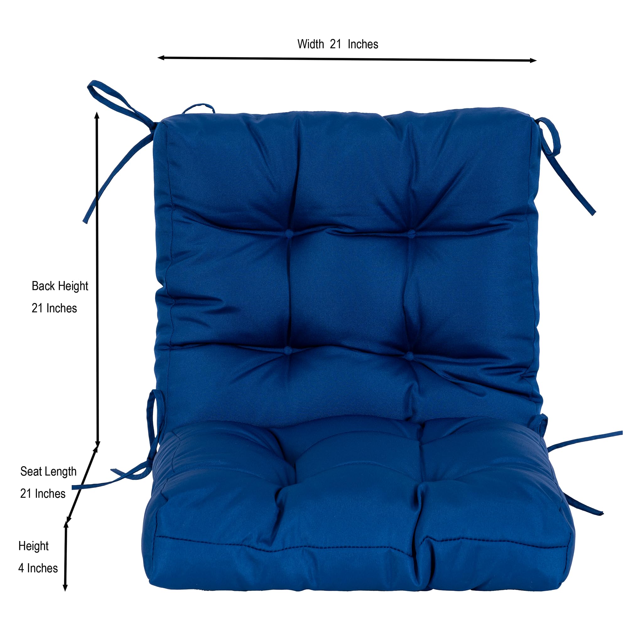 Close-up of QILLOWAY outdoor chair cushion ties