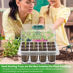 Close-up of Qoolife seedling tray with adjustable vents