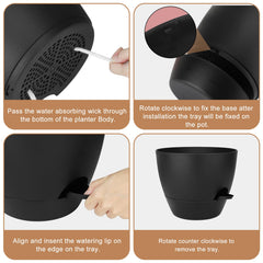 Close-up of QRRICA self-watering system with removable wick feeder