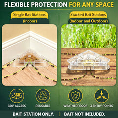 Close-up of Qualirey Ant Bait Station with three entrances