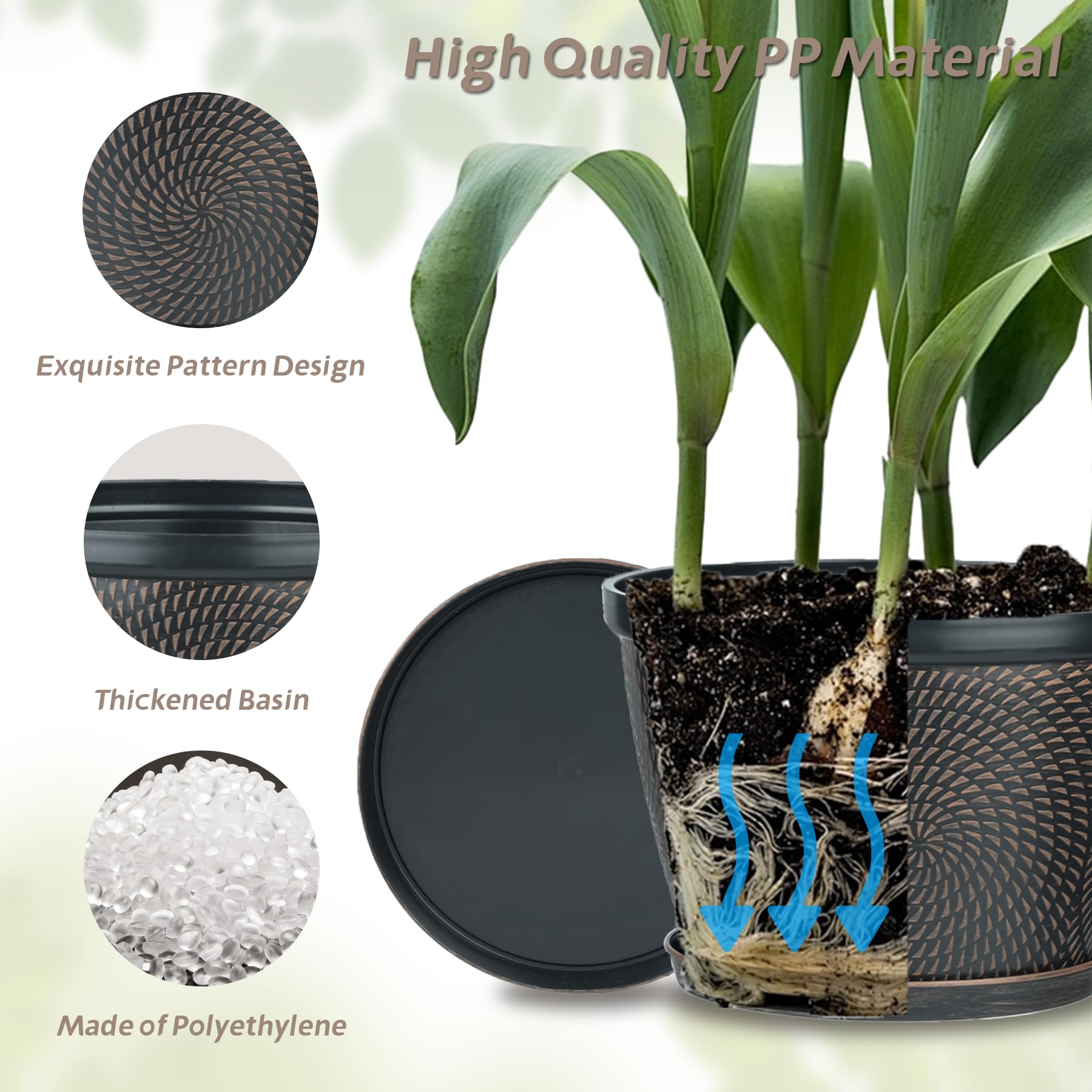 Close-up of Quarut flower pot's circle pattern