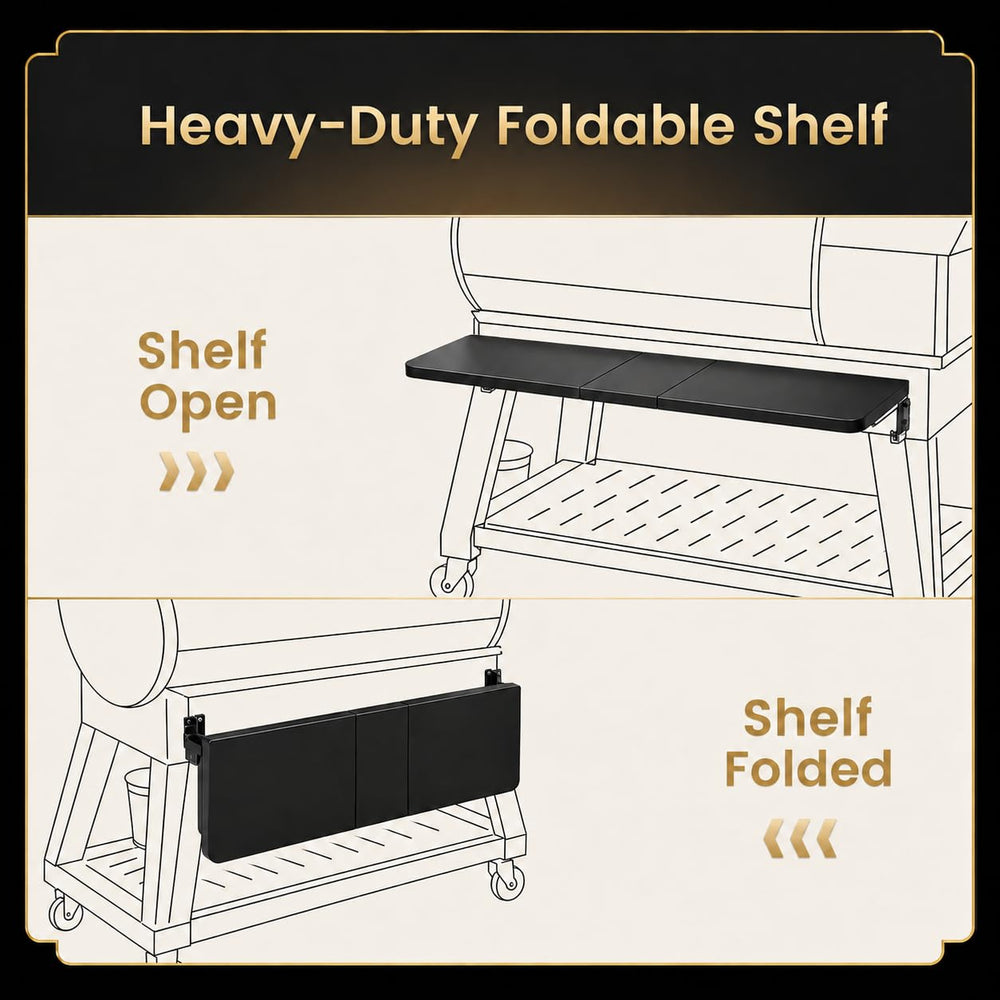Close-up of QuliMetal folding front shelf surface