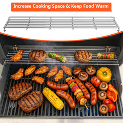 Close-up of QuliMetal Grill Warming Rack dimensions