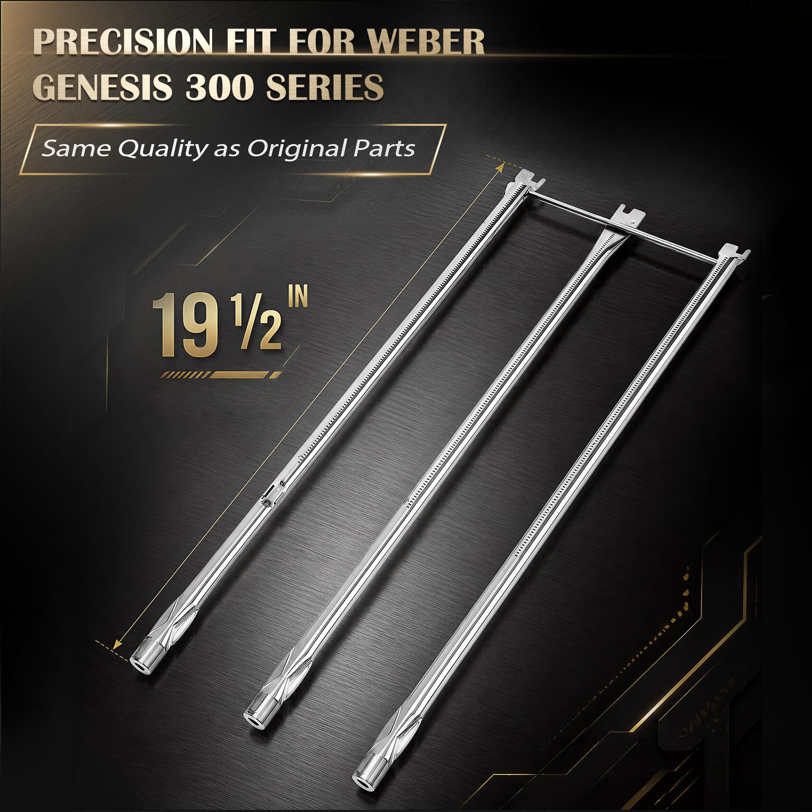 Close-up of QuliMetal stainless steel burner tube
