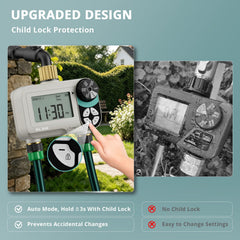 Close-up of QUOBAS Water Timer's LCD screen