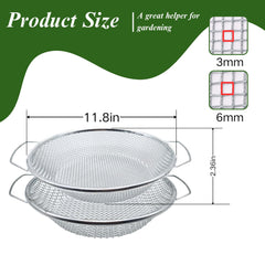Close-up of QUTIING soil sifter over 5-gallon bucket