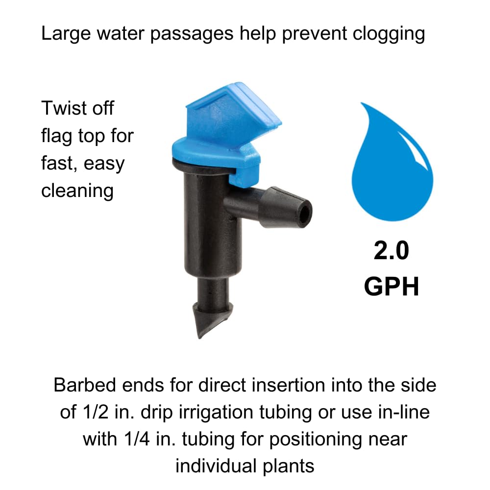 Close-up of Rain Bird Drip Emitter showing dual barbed ends