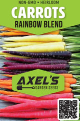 Close-up of rainbow carrot seeds from Axel's Garden Seeds