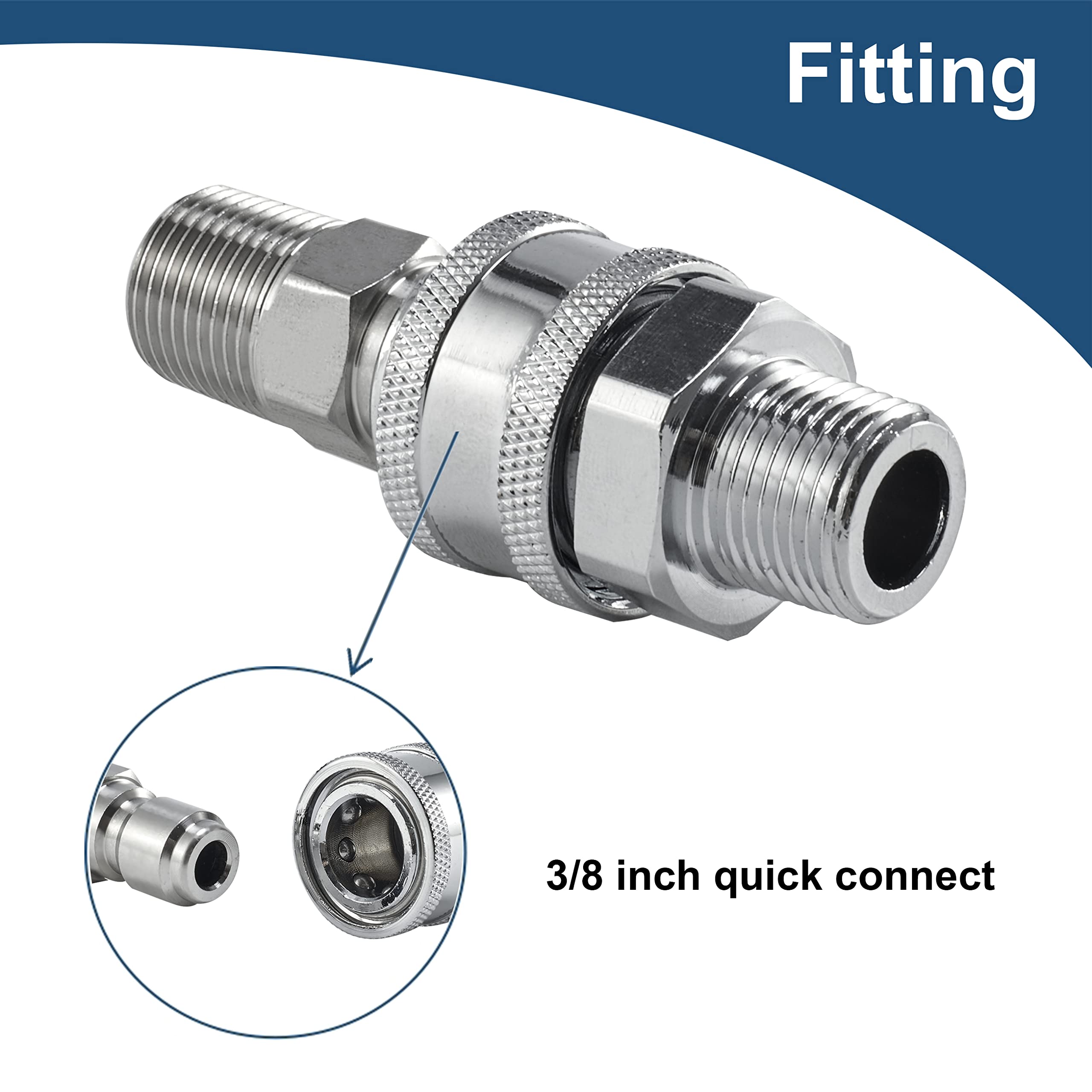 Close-up of Raincovo 3/8 Inch male thread fitting