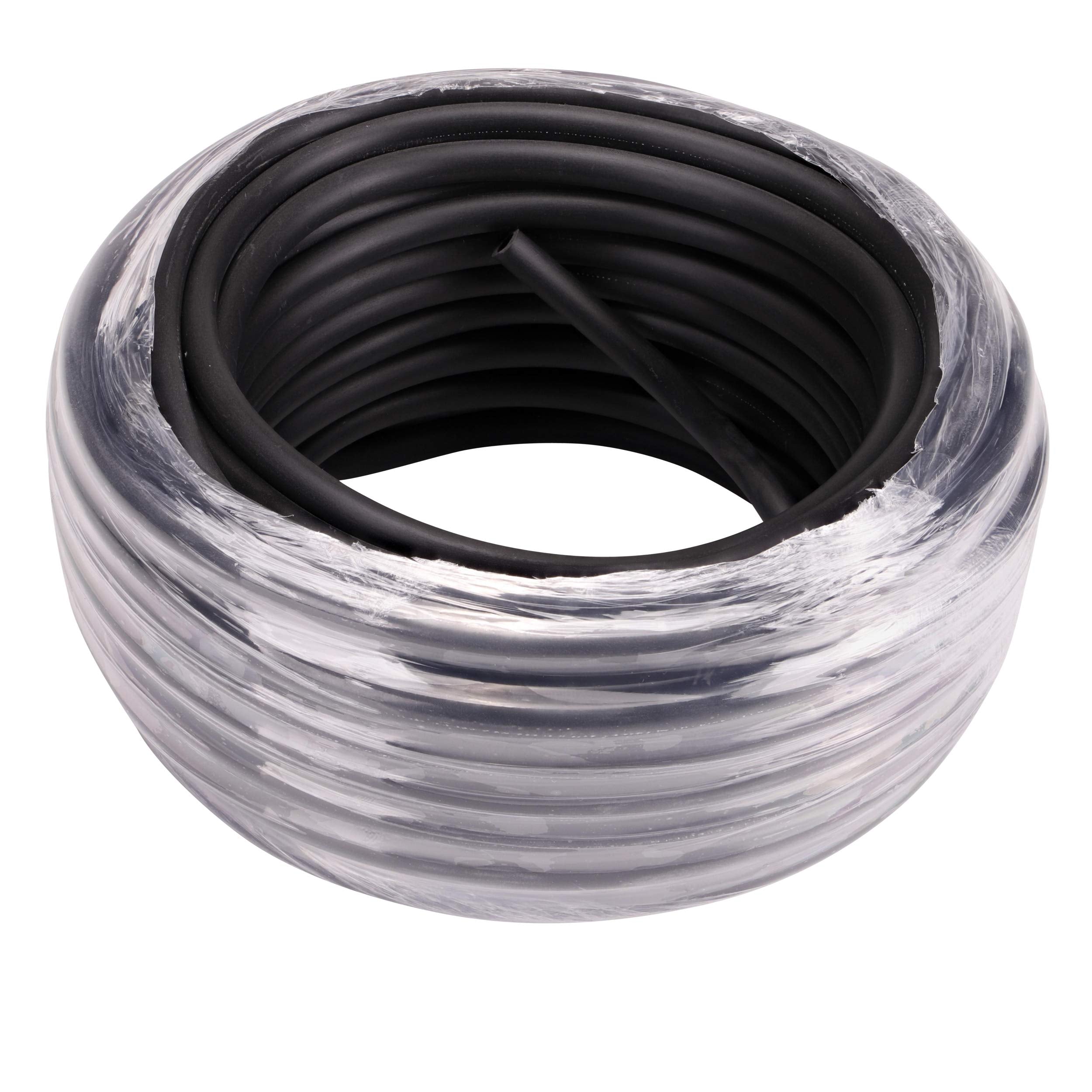 Close-up of Raindrip 1/4-inch tubing showing diameter specifications