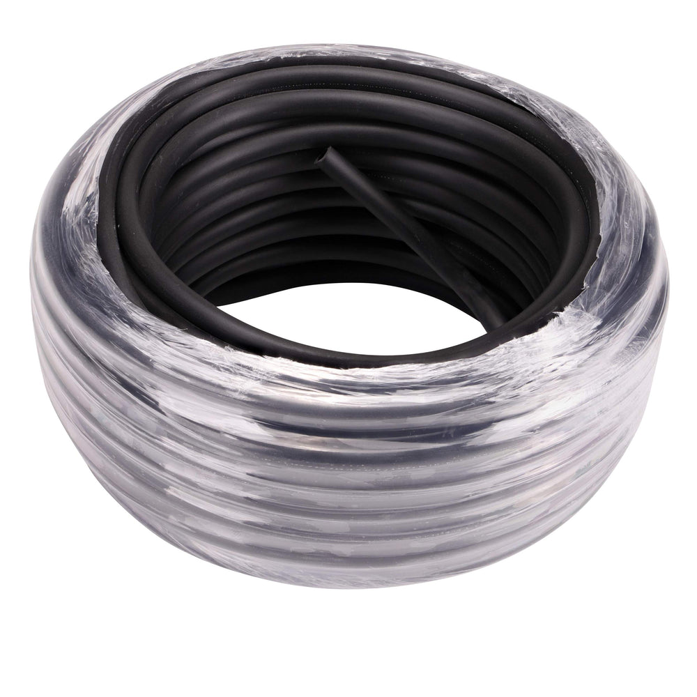 Close-up of Raindrip 1/4-inch tubing showing diameter specifications