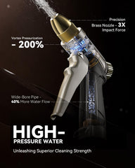 Close-up of RAINPOINT Garden Hose Nozzle brass head